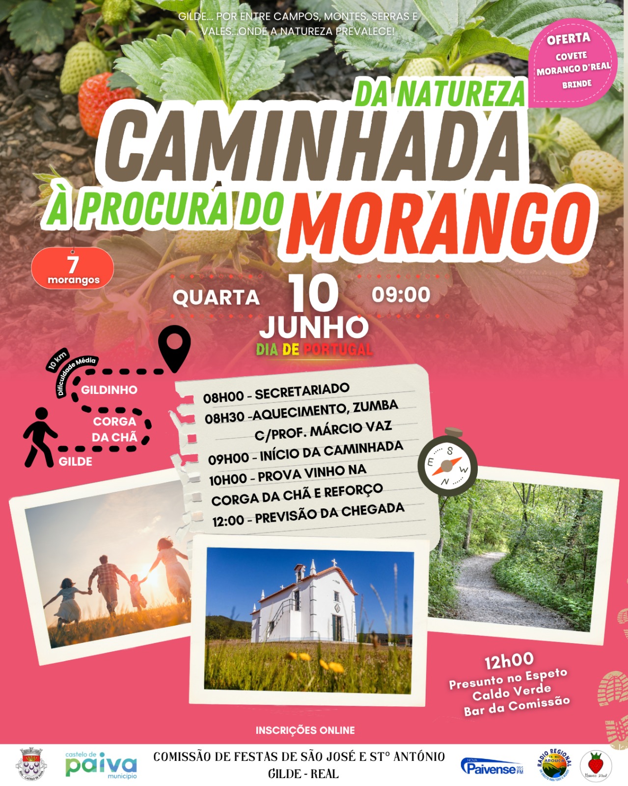 Cartaz Caminhada da Natureza – À Procura do Morango